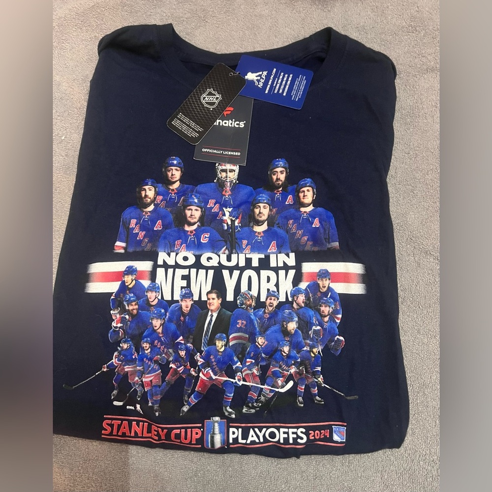 New York Rangers Fanatics Navy 2024 Stanley Cup Playoffs T-Shirt